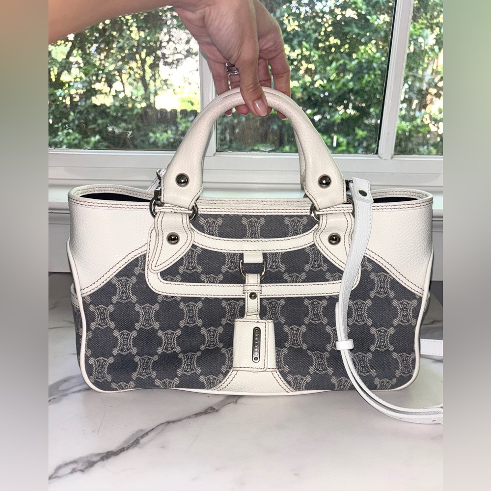 Celine denim Triomphe crossbody tote